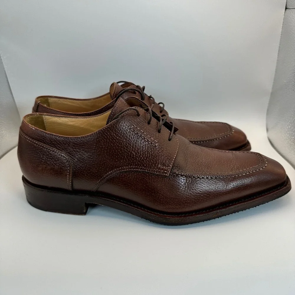 Romano Martegani Apron Toe Derbies Mens 8 Brown Leather‎ Italian Luxury Classic